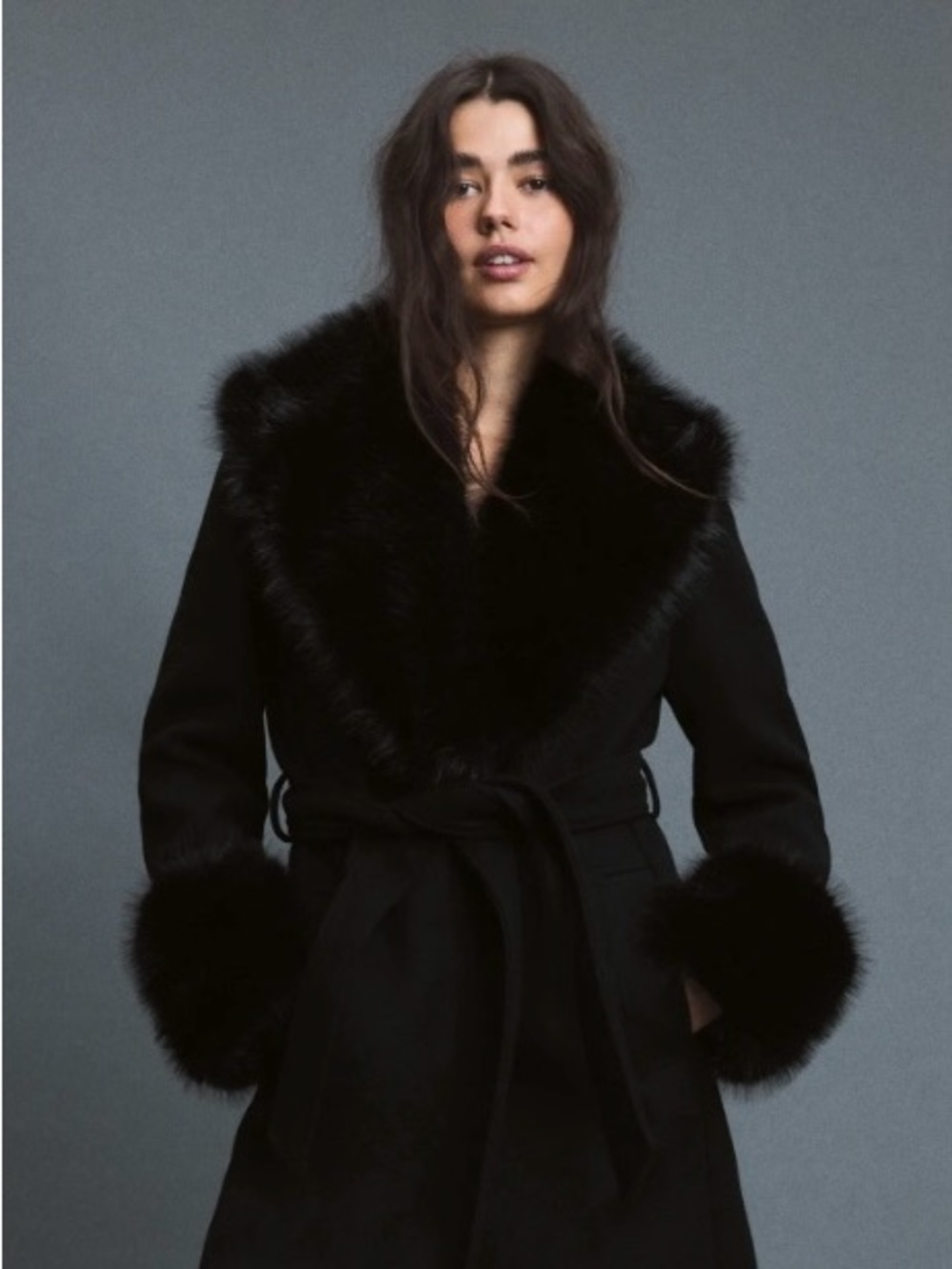 Steve by Searle Women’s Shearling Suede Leather One Button Long Coat Brown